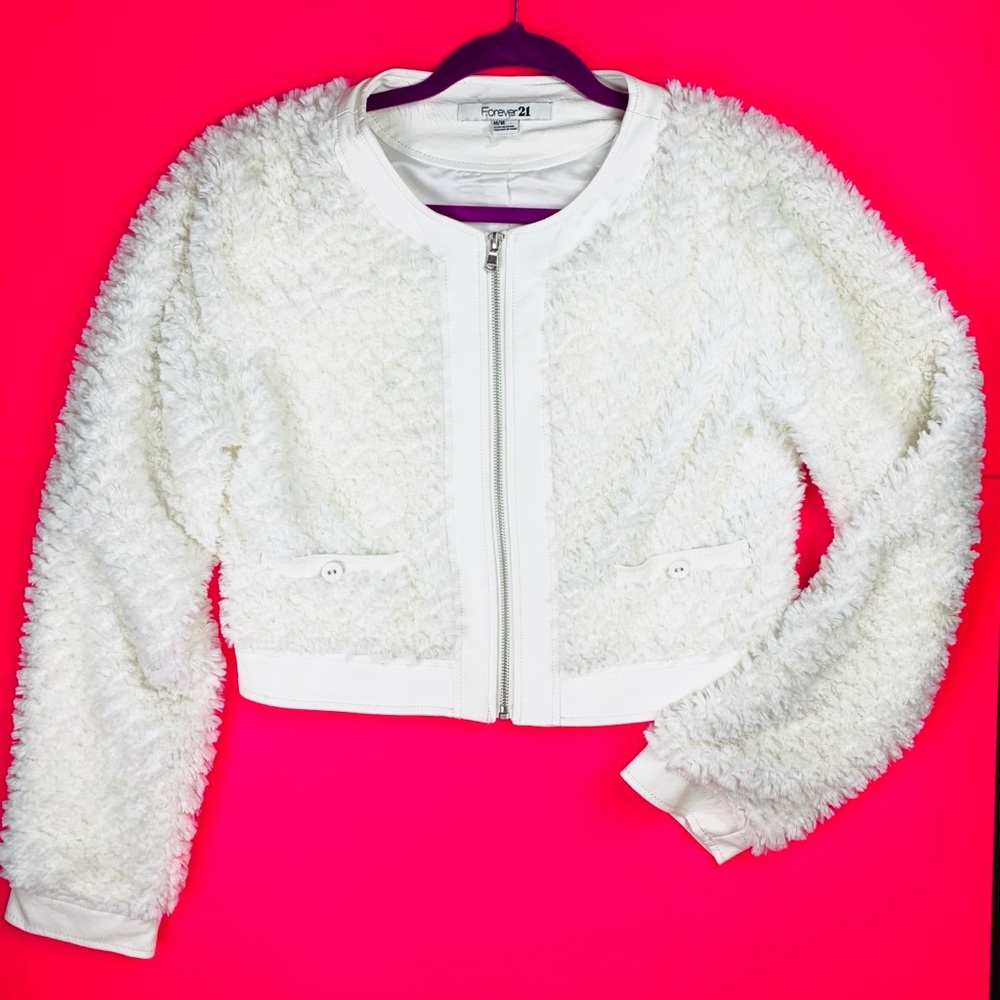 Forever 21 Cream Fur Jacket